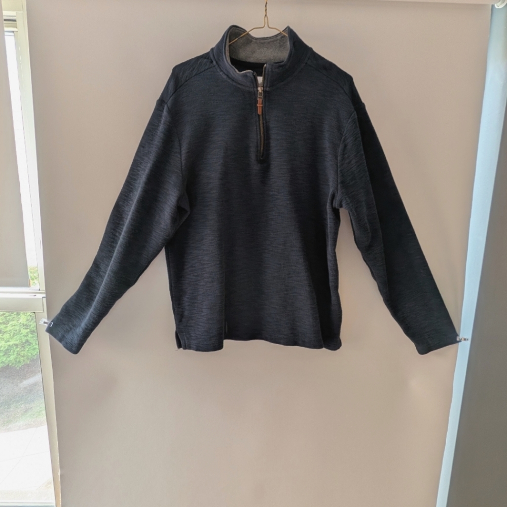 Goodfellow Men's Blue Quarter-Zip Sweater